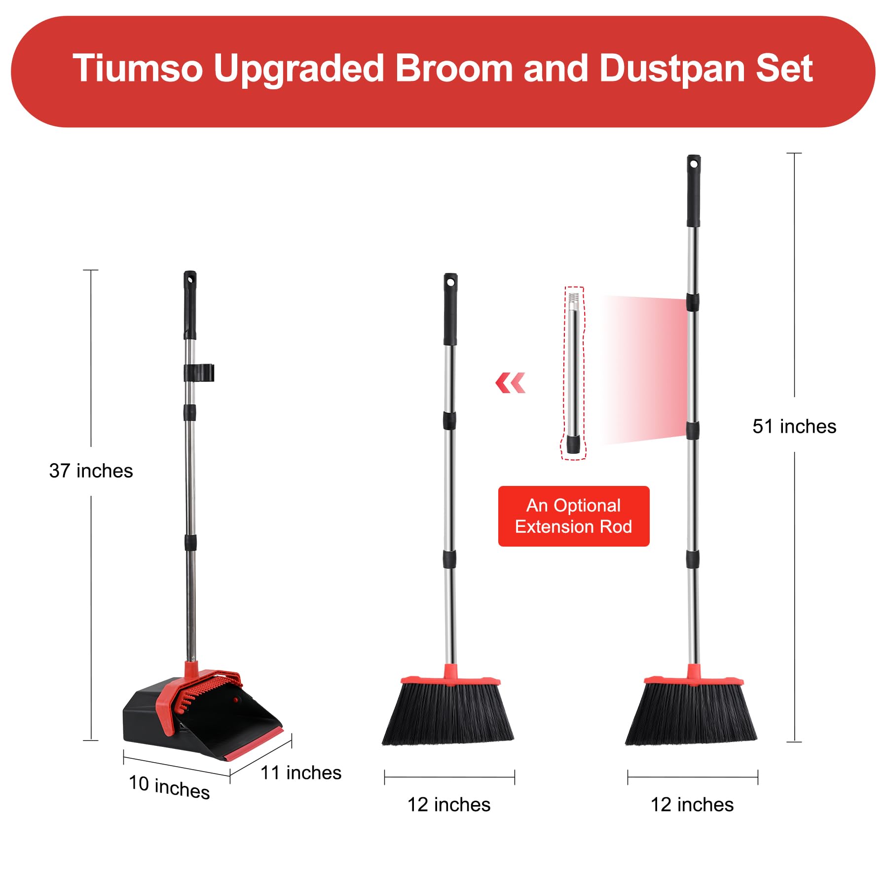 Product dimensions and handle lengths.